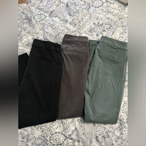 Three Old Navy Women's Pixie High Rise Work Pants